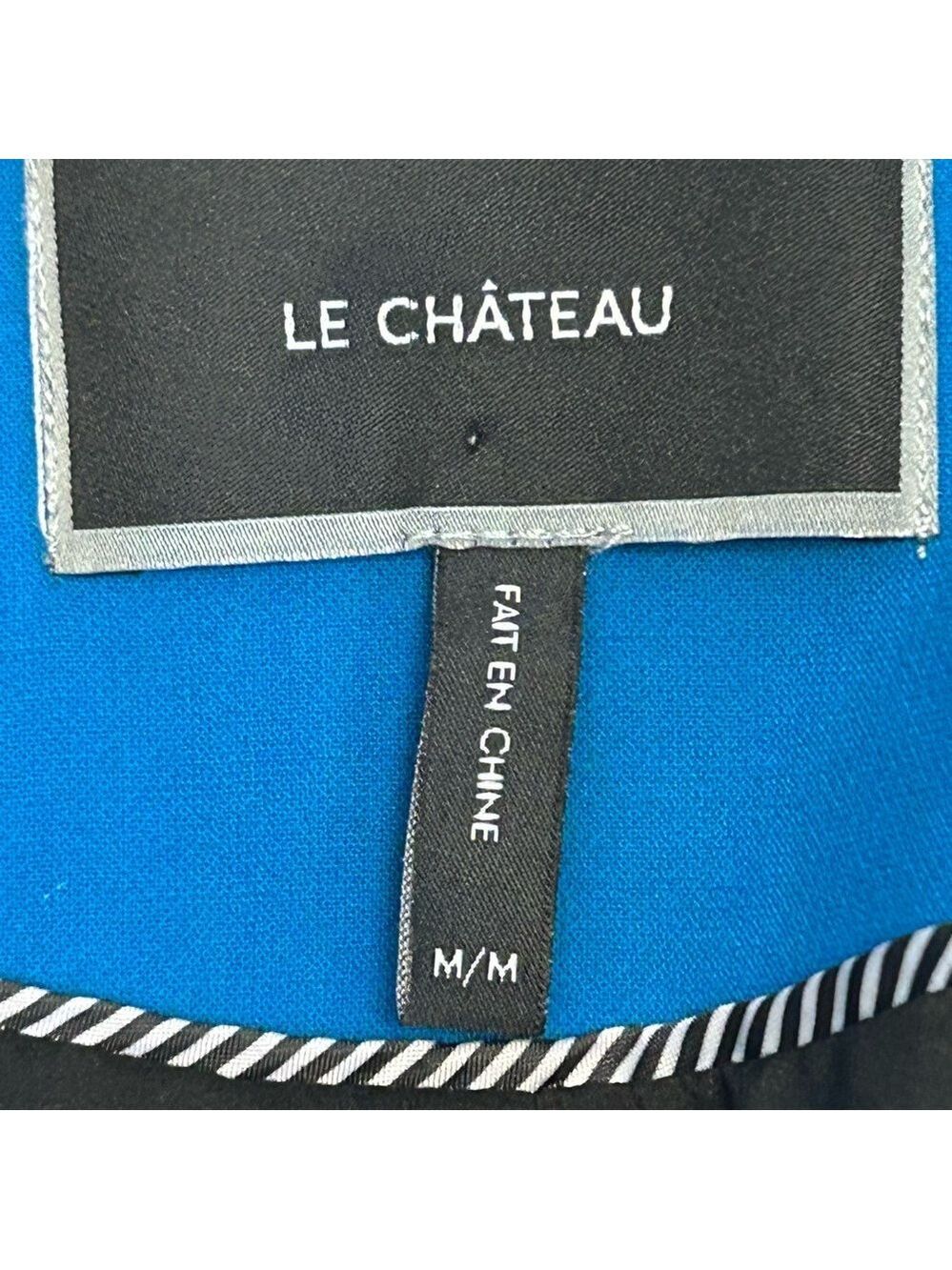 Le Chateau bright blue single breasted tailored cinched stretchy blazer jacket M - Picture 9 of 12